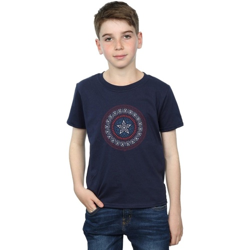 Abbigliamento Bambino T-shirt maniche corte Marvel Captain America Ornamental Shield Blu