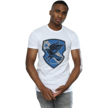 Abbigliamento Uomo T-shirts a maniche lunghe Harry Potter Ravenclaw Crest Flat Bianco