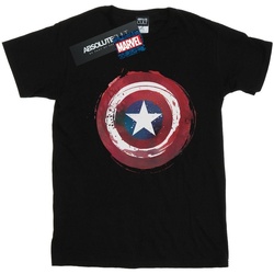 Abbigliamento Bambino T-shirt maniche corte Marvel Captain America Splatter Shield Nero