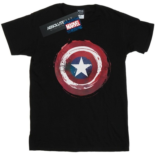 Abbigliamento Bambino T-shirt maniche corte Marvel Captain America Splatter Shield Nero