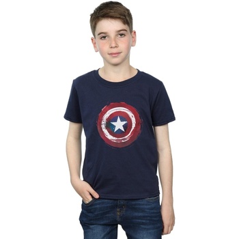 Abbigliamento Bambino T-shirt maniche corte Marvel Captain America Splatter Shield Blu