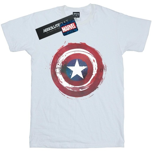 Abbigliamento Bambino T-shirt maniche corte Marvel Captain America Splatter Shield Bianco