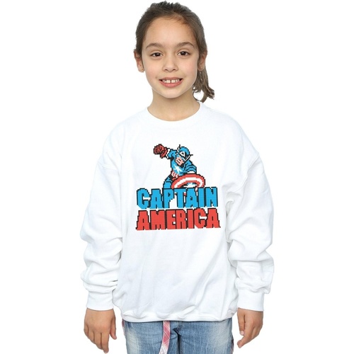Abbigliamento Bambina Felpe Marvel Captain America Pixelated Bianco