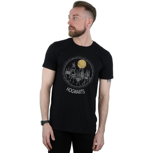 Abbigliamento Uomo T-shirts a maniche lunghe Harry Potter Hogwarts Circle Nero