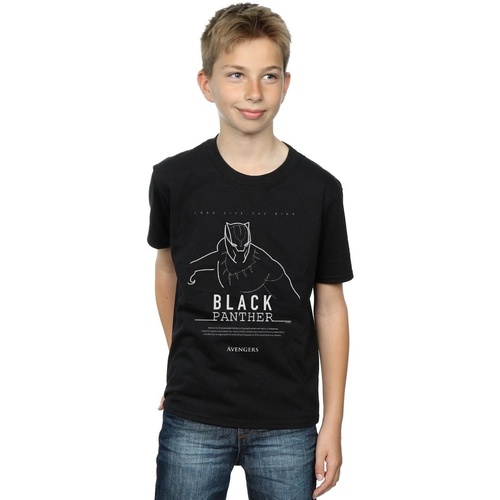 Abbigliamento Bambino T-shirts a maniche lunghe Marvel Black Panther Long Live The King Nero