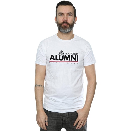 Abbigliamento Uomo T-shirts a maniche lunghe Harry Potter Hogwarts Alumni Gryffindor Bianco