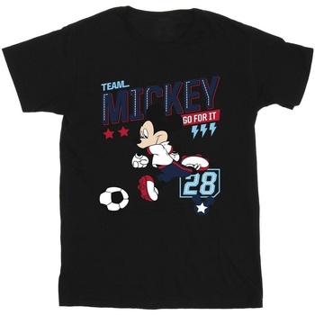 Abbigliamento Bambina T-shirts a maniche lunghe Disney Mickey Mouse Team Mickey Football Nero