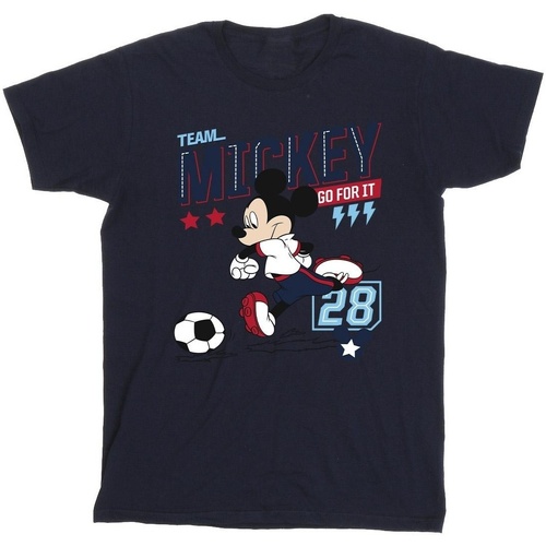 Abbigliamento Bambina T-shirts a maniche lunghe Disney Mickey Mouse Team Mickey Football Blu