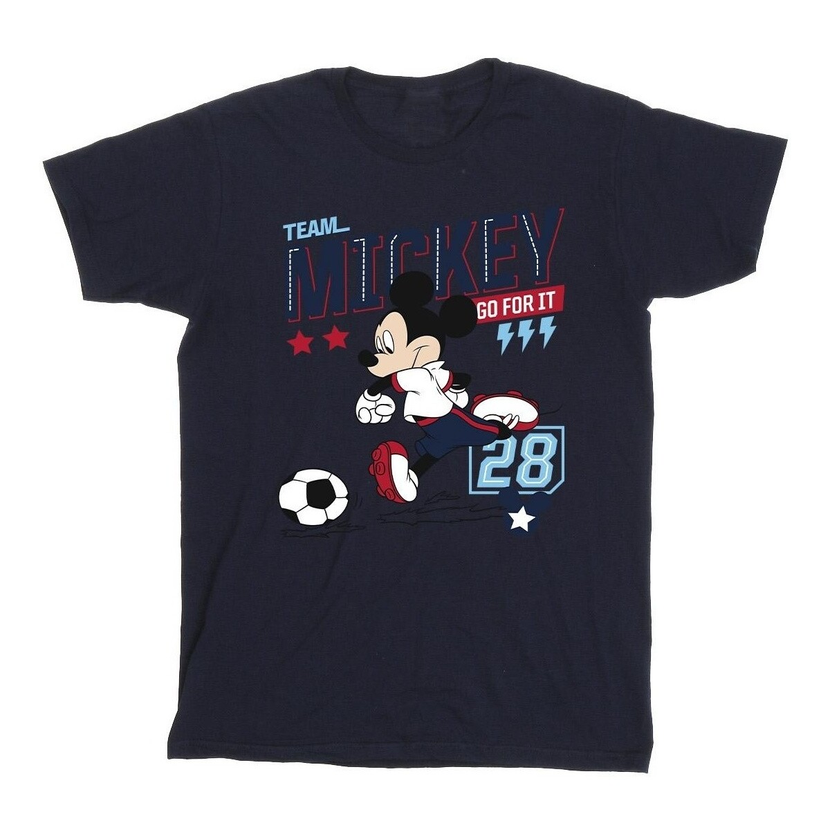 Abbigliamento Bambina T-shirts a maniche lunghe Disney Mickey Mouse Team Mickey Football Blu