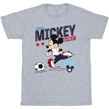 Abbigliamento Bambina T-shirts a maniche lunghe Disney Mickey Mouse Team Mickey Football Grigio