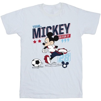 Abbigliamento Bambina T-shirts a maniche lunghe Disney Mickey Mouse Team Mickey Football Bianco