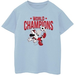 Abbigliamento Bambina T-shirts a maniche lunghe Disney Minnie Mouse World Champions Blu