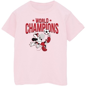 Abbigliamento Bambina T-shirts a maniche lunghe Disney Minnie Mouse World Champions Rosso