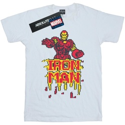 Abbigliamento Bambino T-shirt maniche corte Marvel Iron Man Pixelated Bianco