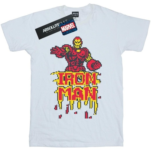 Abbigliamento Bambino T-shirt maniche corte Marvel Iron Man Pixelated Bianco
