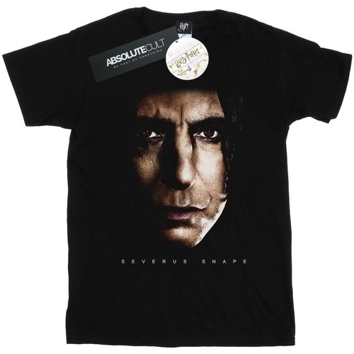 Abbigliamento Uomo T-shirts a maniche lunghe Harry Potter Severus Snape Portrait Nero