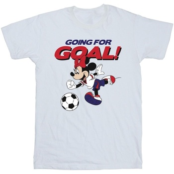 Abbigliamento Bambina T-shirts a maniche lunghe Disney Minnie Mouse Going For Goal Bianco