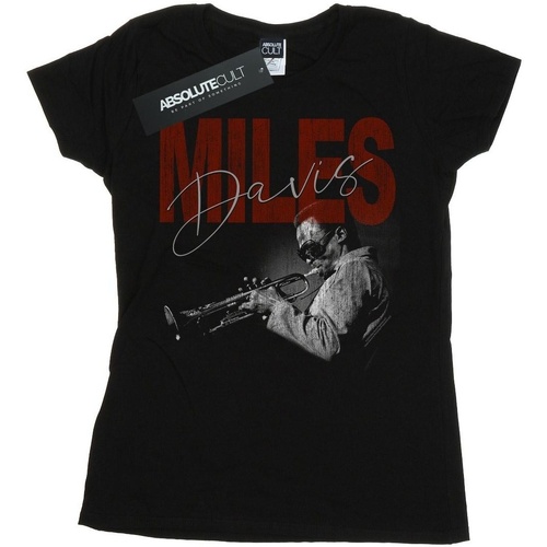 Abbigliamento Donna T-shirts a maniche lunghe Miles Davis Distressed Photo Nero