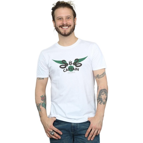 Abbigliamento Uomo T-shirts a maniche lunghe Harry Potter Slytherin Captain Bianco