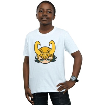 Abbigliamento Bambino T-shirt maniche corte Marvel Loki Close Up Bianco