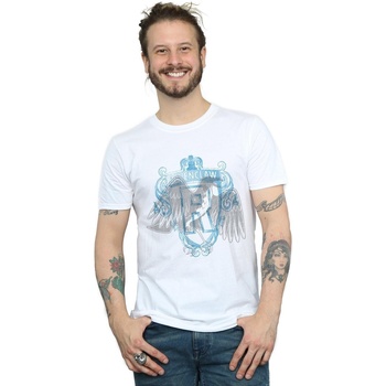Abbigliamento Uomo T-shirts a maniche lunghe Harry Potter Ravenclaw Raven Crest Bianco