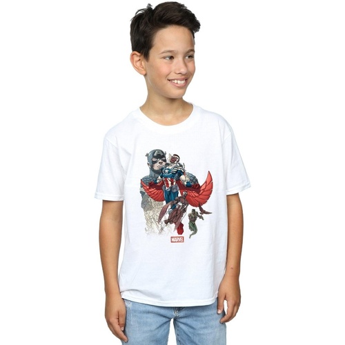 Abbigliamento Bambino T-shirt maniche corte Marvel Captain America Falcon Evolution Bianco