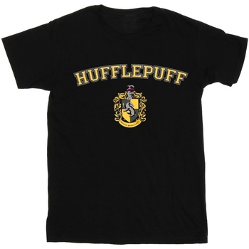 Abbigliamento Uomo T-shirts a maniche lunghe Harry Potter Hufflepuff Crest Nero