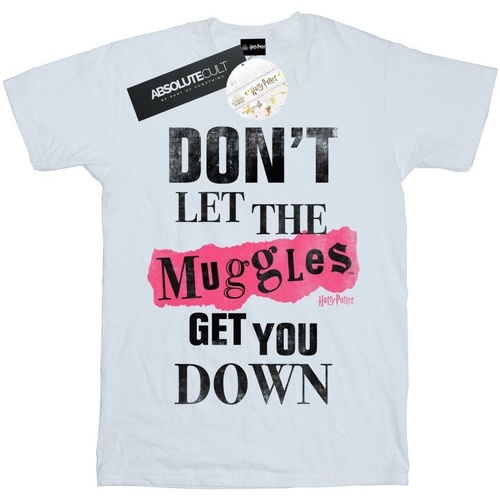 Abbigliamento Uomo T-shirts a maniche lunghe Harry Potter Muggles Clippings Bianco
