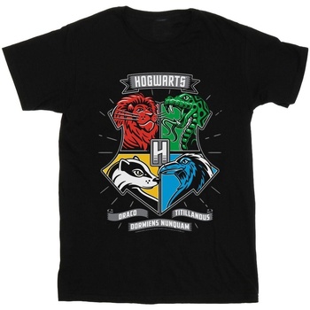 Abbigliamento Uomo T-shirts a maniche lunghe Harry Potter Hogwarts Toon Crest Nero