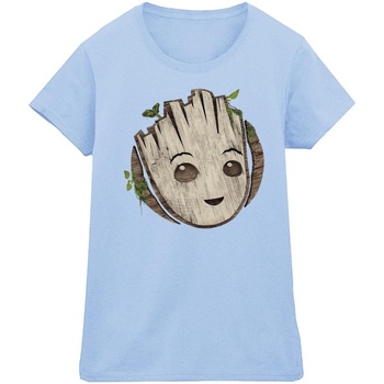 Abbigliamento Donna T-shirts a maniche lunghe Marvel I Am Groot Wooden Head Blu