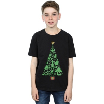 Abbigliamento Bambino T-shirt maniche corte Marvel Avengers Christmas Tree Nero