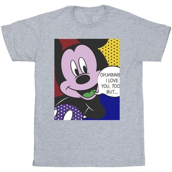 Abbigliamento Bambina T-shirts a maniche lunghe Disney Mickey Mouse Oh Minnie Pop Art Grigio