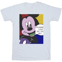 Abbigliamento Bambina T-shirts a maniche lunghe Disney Mickey Mouse Oh Minnie Pop Art Bianco