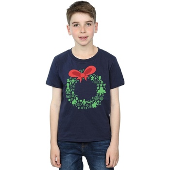 Abbigliamento Bambino T-shirt maniche corte Marvel Avengers Christmas Wreath Blu