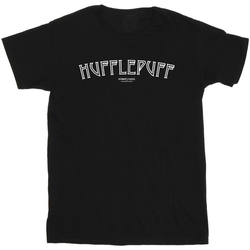 Abbigliamento Uomo T-shirts a maniche lunghe Harry Potter Hufflepuff Logo Nero