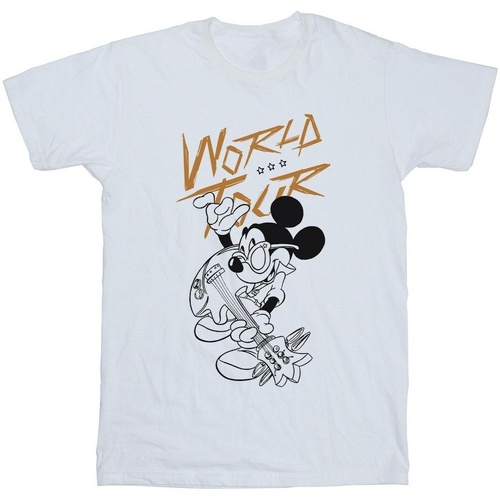 Abbigliamento Bambina T-shirts a maniche lunghe Disney Mickey Mouse World Tour Line Bianco