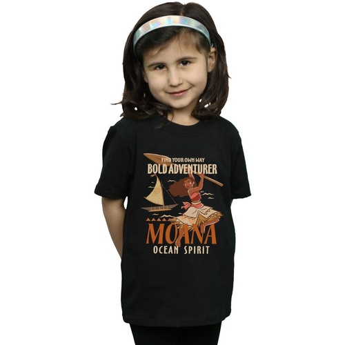 Abbigliamento Bambina T-shirts a maniche lunghe Disney Moana Find Your Own Way Nero