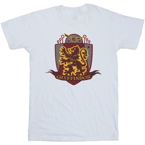 Abbigliamento Uomo T-shirts a maniche lunghe Harry Potter Gryffindor Chest Badge Bianco
