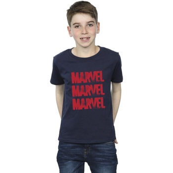 Abbigliamento Bambino T-shirt maniche corte Marvel Red Spray Logos Blu