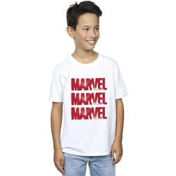 Abbigliamento Bambino T-shirt maniche corte Marvel Red Spray Logos Bianco