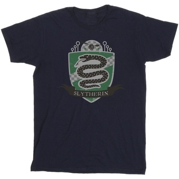Abbigliamento Uomo T-shirts a maniche lunghe Harry Potter Slytherin Chest Badge Blu