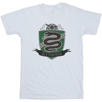 Abbigliamento Uomo T-shirts a maniche lunghe Harry Potter Slytherin Chest Badge Bianco