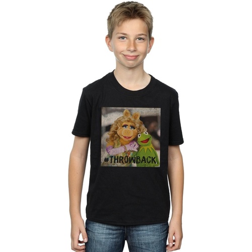 Abbigliamento Bambino T-shirt maniche corte Disney The Muppets Throwback Photo Nero