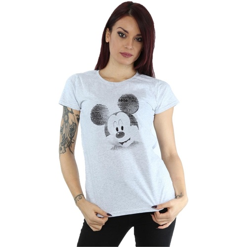 Abbigliamento Donna T-shirts a maniche lunghe Disney Mickey Mouse Text Face Grigio