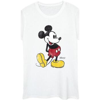 Abbigliamento Donna T-shirts a maniche lunghe Disney Mickey Mouse Classic Kick Bianco
