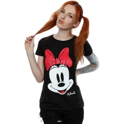 Abbigliamento Donna T-shirts a maniche lunghe Disney Minnie Mouse Distressed Face Nero