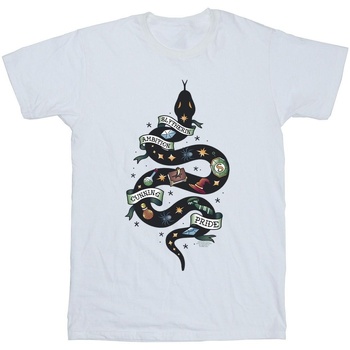 Abbigliamento Uomo T-shirts a maniche lunghe Harry Potter Slytherin Sketch Bianco