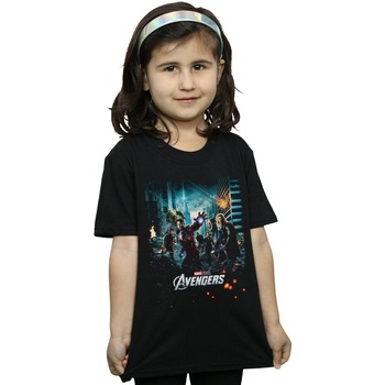 Abbigliamento Bambina T-shirts a maniche lunghe Marvel Studios The Avengers Poster Nero