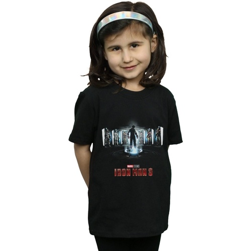 Abbigliamento Bambina T-shirts a maniche lunghe Marvel Studios Iron Man 3 Poster Nero