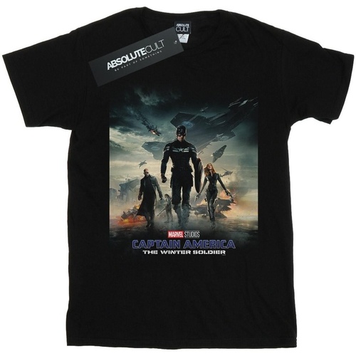 Abbigliamento Bambina T-shirts a maniche lunghe Marvel Studios Captain America The Winter Soldier Poster Nero